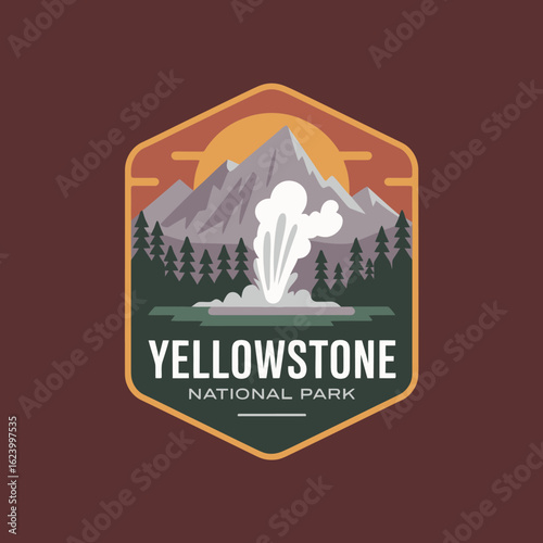 A captivating image of a geyser erupting in Yellowstone National Park, showcasing the power of nature and the park’s unique geothermal features in a stunning sunset backdrop.