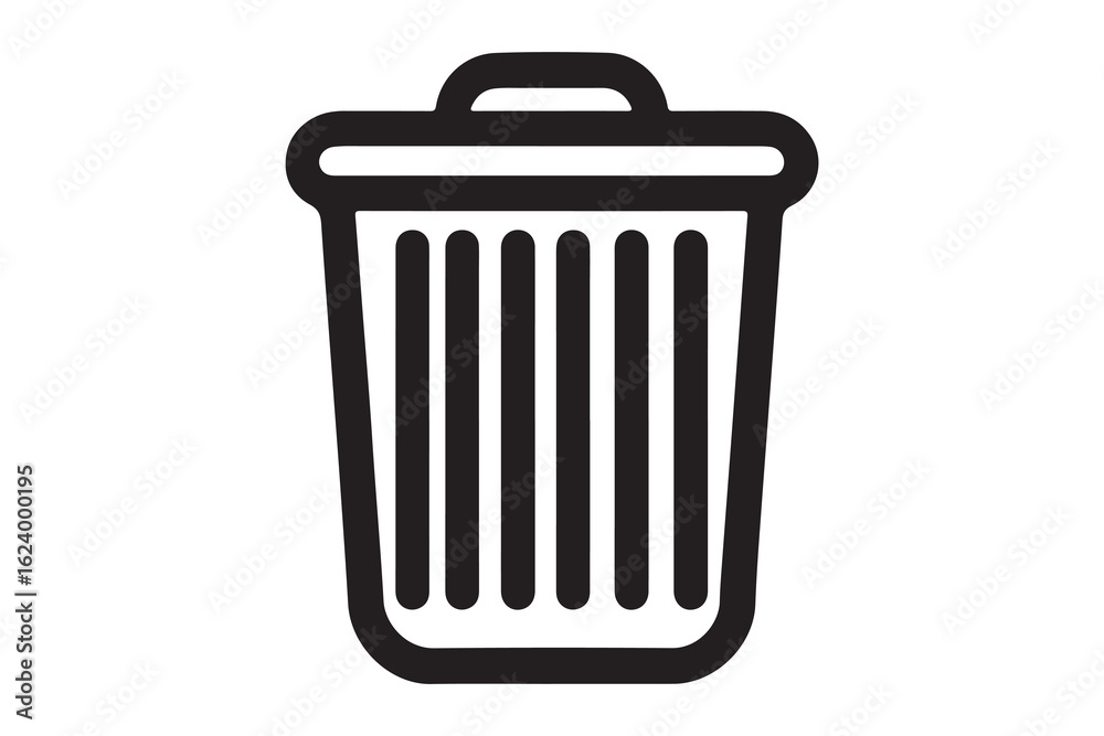 Trash Can Line Icon Garbage Waste Management and Disposal Symbol Trash Can Line Icon Garbage Waste Management and Disposal Symbol