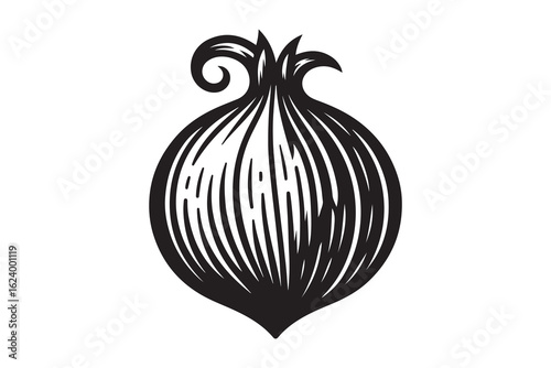 Abstract Garlic Vector Art for Creative Food Projects