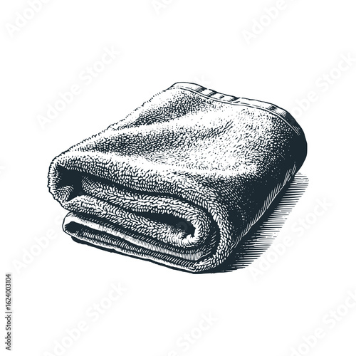 Thick towel – Black and White Icon Vector and Illustration