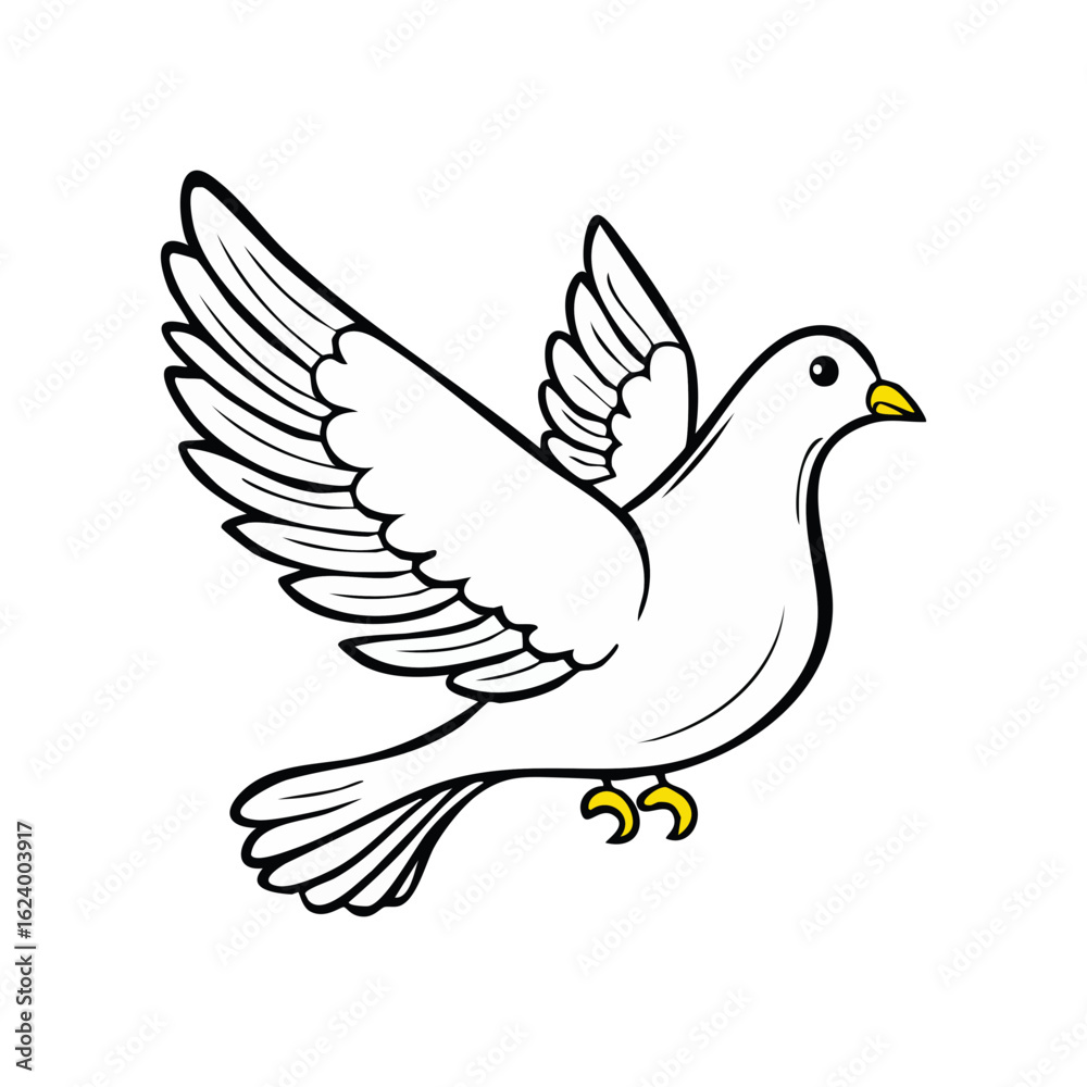 Fototapeta premium Peace dove vector drawing illustration