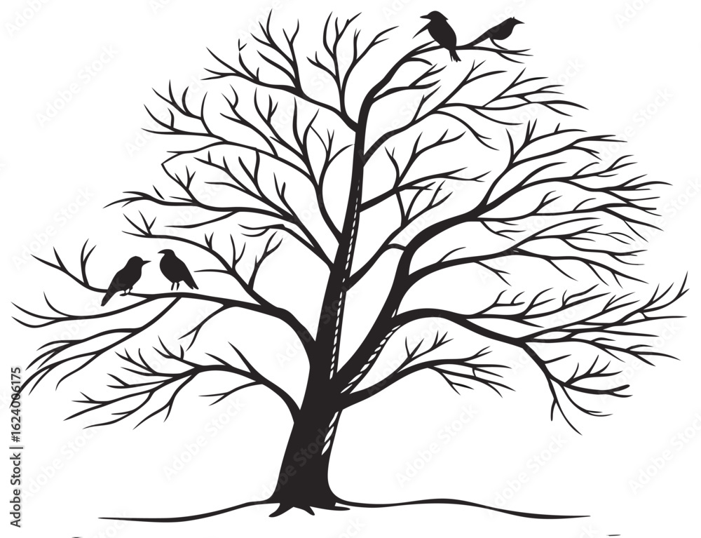 Obraz premium black and white tree