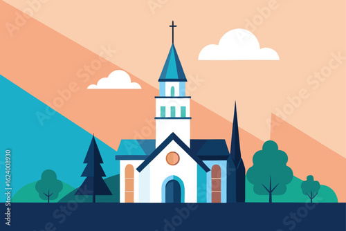 church and steeple icon set for app ui design  loc.eps