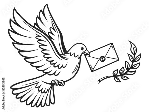 dove with letter