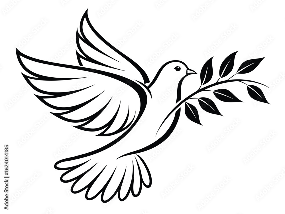 Obraz premium dove on white background