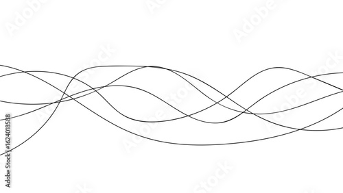 Abstract wave elements. Seamless wave pattern. Wavy curve line art striped graphic template. wave lines on transparent background. vector illustration