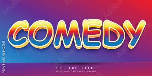 colorful comedy 3d editable text effect