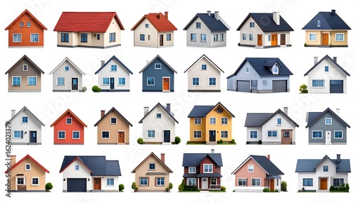 Collection of stylized houses