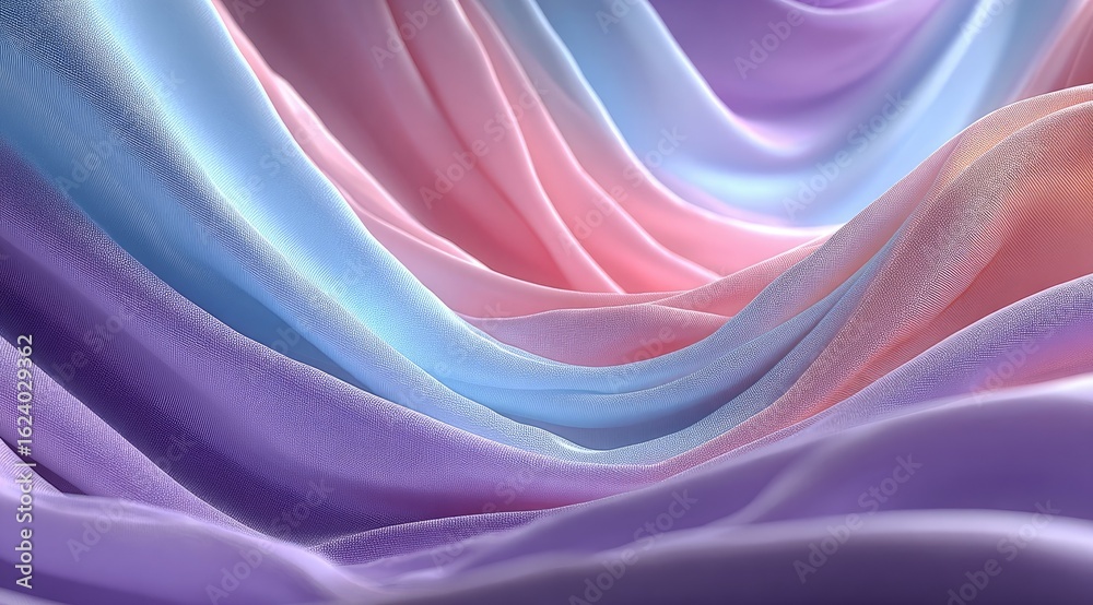 Obraz premium Soft pastel fabric drapes in gentle waves (1)
