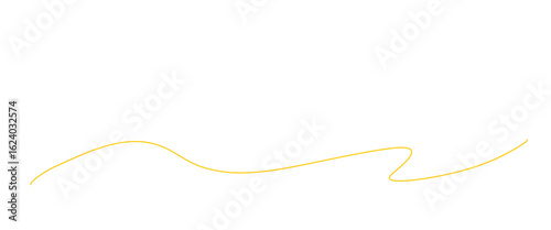 細い黄色のなめらかな流線装飾素材