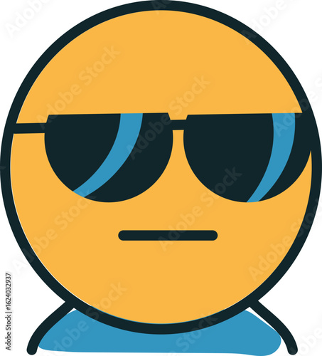 Cool Emoji Face Wearing Sunglasses Illustration