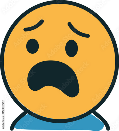 Scared Emoji Face with Open Mouth Expression