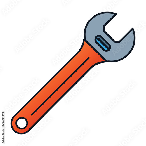 An adjustable wrench with a movable jaw fits various bolt sizes. Durable, versatile, and essential for tightening or loosening nuts in plumbing, automotive, or DIY tasks.

