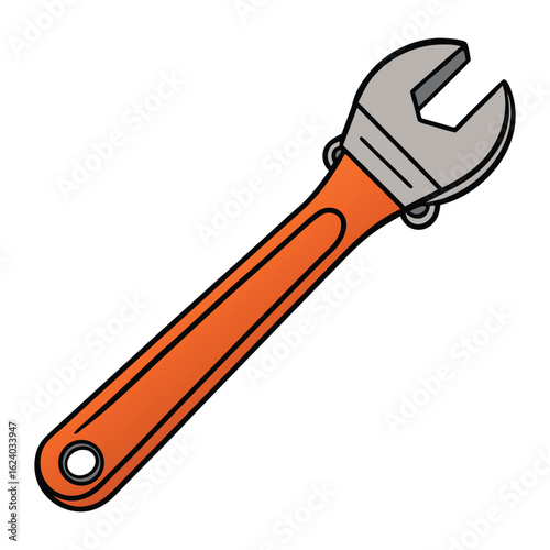 An adjustable wrench with a movable jaw fits various bolt sizes. Durable, versatile, and essential for tightening or loosening nuts in plumbing, automotive, or DIY tasks.
