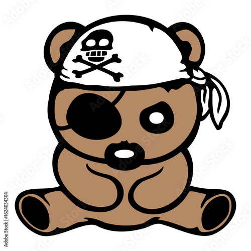 Evil Bear Pirate Crew Captain Sailer Buccaneer Sailing