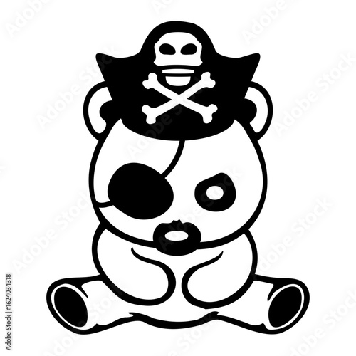 Evil Bear Pirate Crew Captain Sailer Buccaneer Sailing