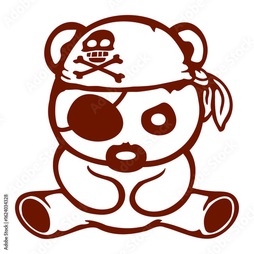 Evil Bear Pirate Crew Captain Sailer Buccaneer Sailing