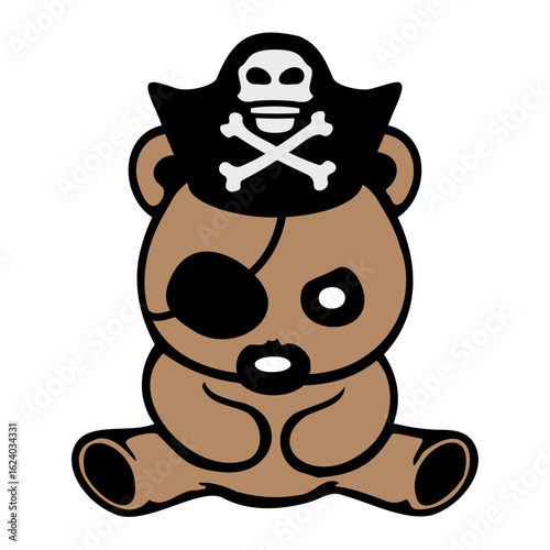 Evil Bear Pirate Crew Captain Sailer Buccaneer Sailing