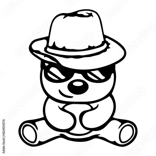 Bear Teddy Sunglasses Cool Hat Gangster Smile Bad
