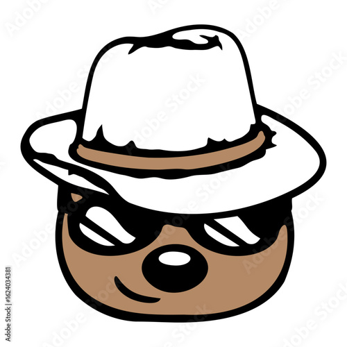 Bear Teddy Sunglasses Cool Hat Gangster Smile Bad