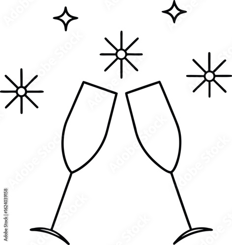 champagne glasses and champagne