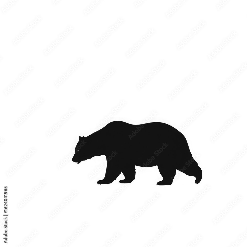 Fototapeta premium silhouette of a bear sign with transparent background PNG and JPEG image