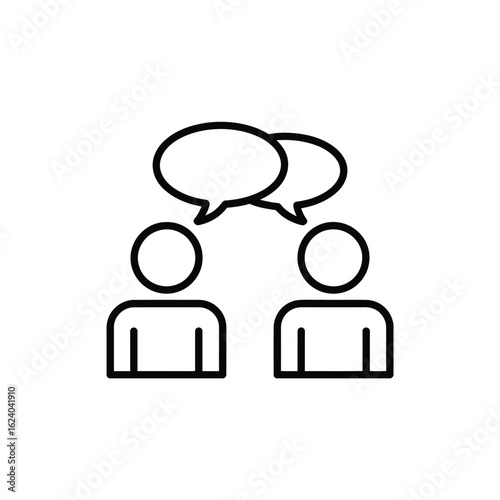 Two people talking with speech bubbles icon