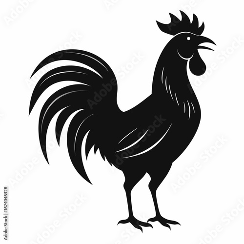 Proud Rooster Icon | Morning and Farm Symbol Vector Illustration