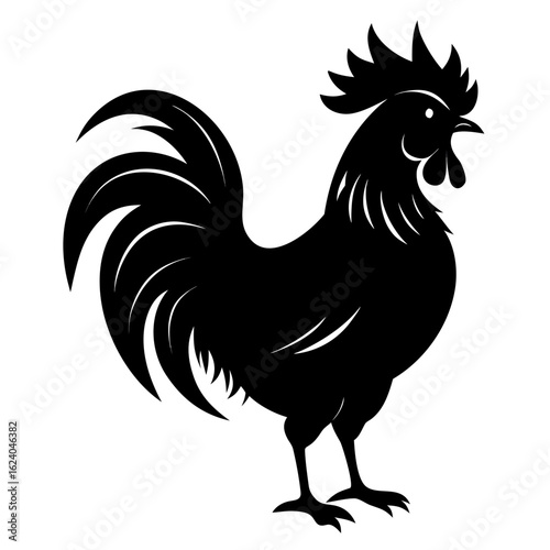 Proud Rooster Icon | Morning and Farm Symbol Vector Illustration