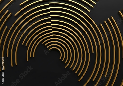 Wallpaper Mural Abstract black background with elegant golden semicircles forming stylish design Torontodigital.ca