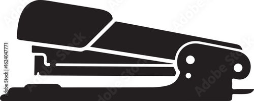 Black silhouette of a desk stapler on a white background office supplies stationery