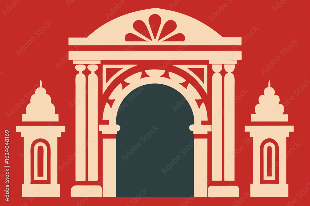 Fototapeta premium archway-entrance-with-carved-reliefs-- (1).eps