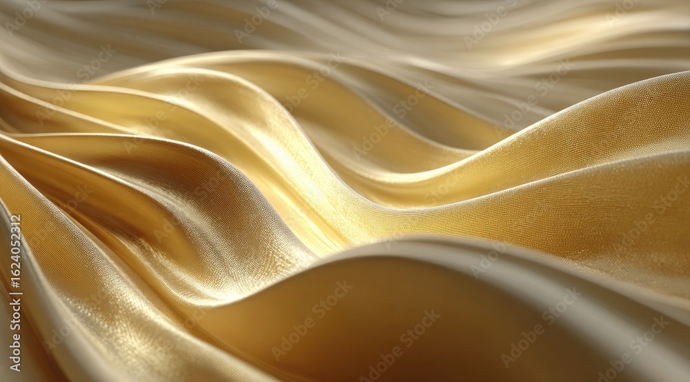 Obraz premium Soft, flowing golden fabric with subtle light reflections