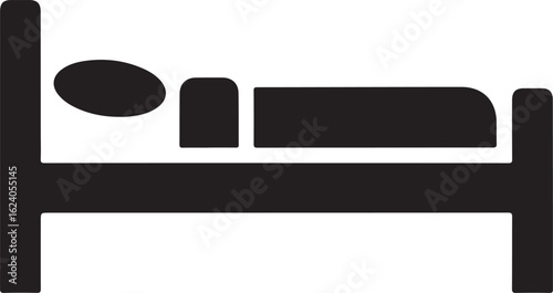 Black silhouette of a person sleeping on a bed vector