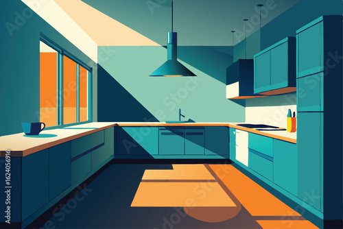bright kitchen space with sun coming in through wi.eps