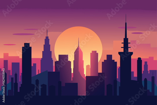 business-district-skyline-at-dawn--.eps