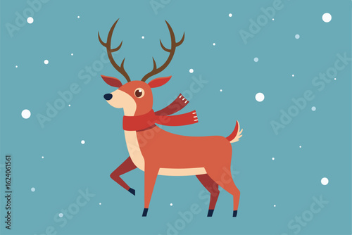 cartoon reindeer wallpaper with playful expression.eps
