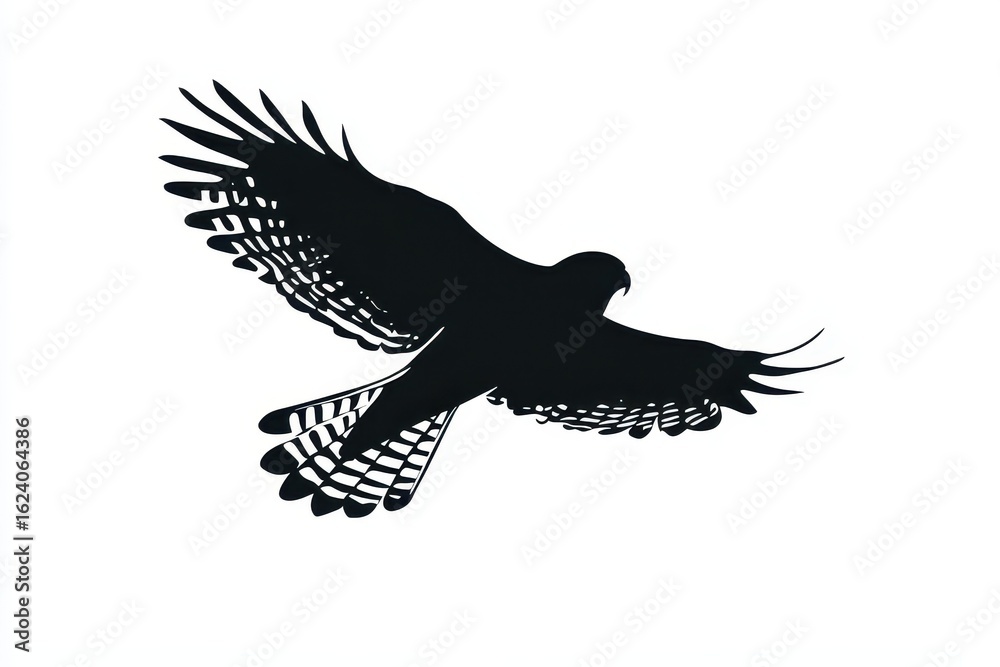 Fototapeta premium Hovering kestrel icon vector illustration isoleted on white background in black silhouette complex photo .