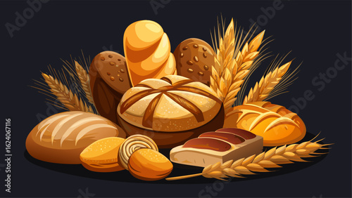 loaf of bread and wheat