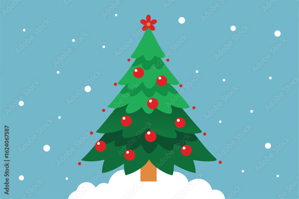 Fototapeta premium christmas tree background with hand painted fir br (1).eps