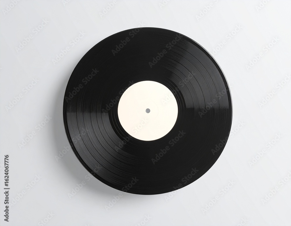 Obraz premium Minimalist Flat Lay Vinyl Record Disk Album for Music Player