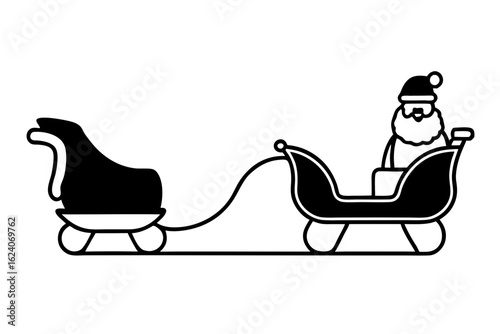 Santa Claus Sleigh silhouette vector illustration