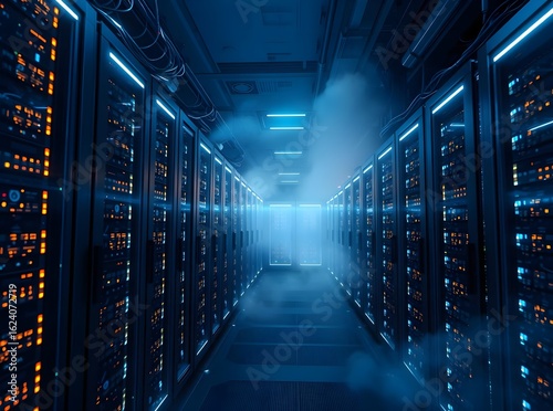 Futuristic AI Server Room