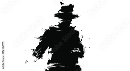 Abstract Silhouette of a Man in a Top Hat