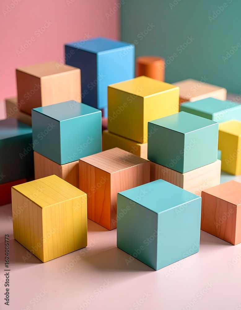 Obraz premium Colorful stacked cubes