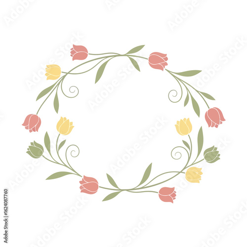 Floral Circle Frame