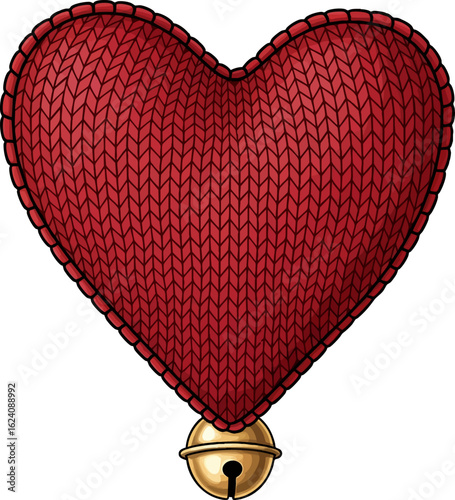 Knit Heart with Jingle Bell