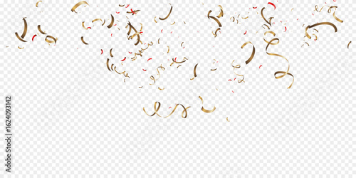 Confetti vector illustration. Festive background. Party concept. Flying ribbons isolated.