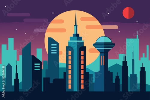 futuristic skyline with sci fi buildings   (1).eps