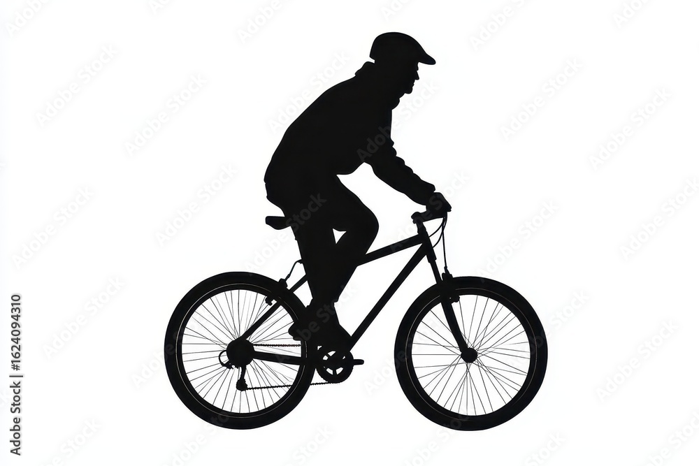 Fototapeta premium Man cycling icon vector illustration isoleted on white background in black silhouette complex photo.